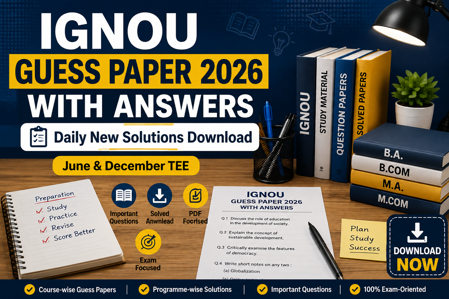 IGNOU Guess Paper 2026 with Answers – Daily New Solutions Download